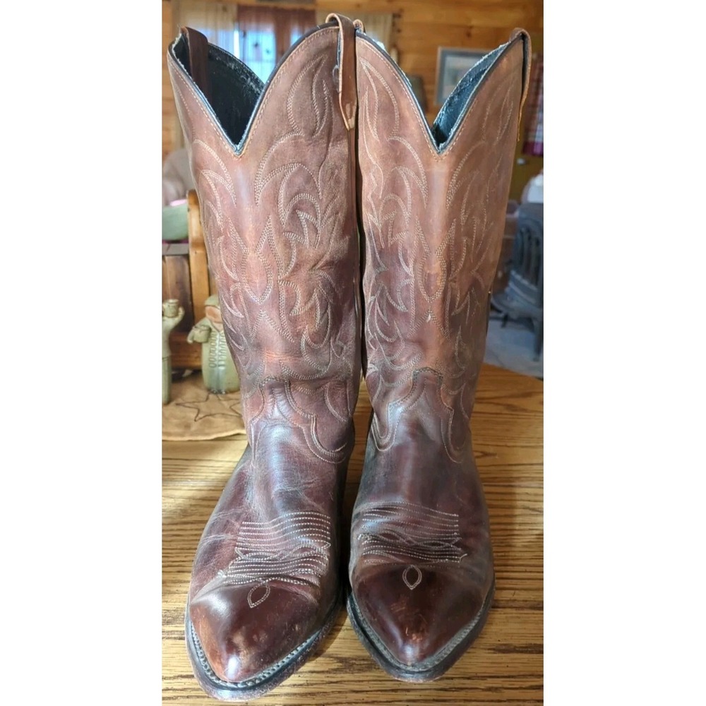 Vintage Men's Dingo Brown Leather Boots‎ Size 10.5 D Cowboy Western